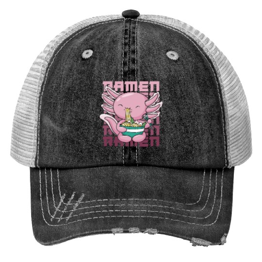 Axolotl Ramen Funny Ramen Lover Gift Print Trucker Hats