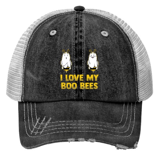 I Love My Boo Bees Bumble Bees Halloween Costume Print Trucker Hats
