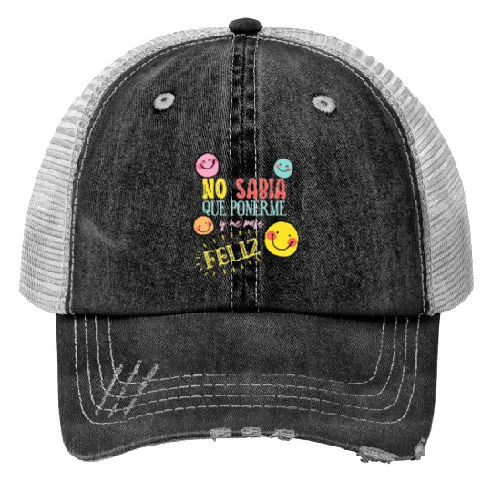 Funny Spanish Teacher Maestra Print Trucker Hats