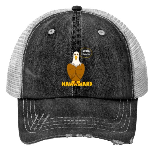 Hawk Word Pun for Animal Lovers Print Trucker Hats