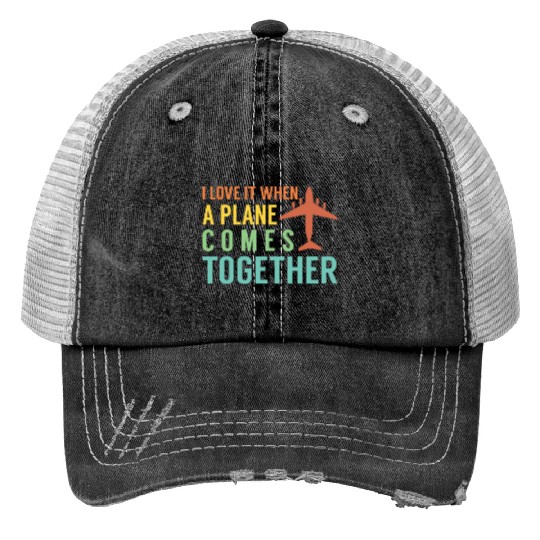 Airline Pilot Plane Comes Together Aircraft Pun Print Trucker Hats