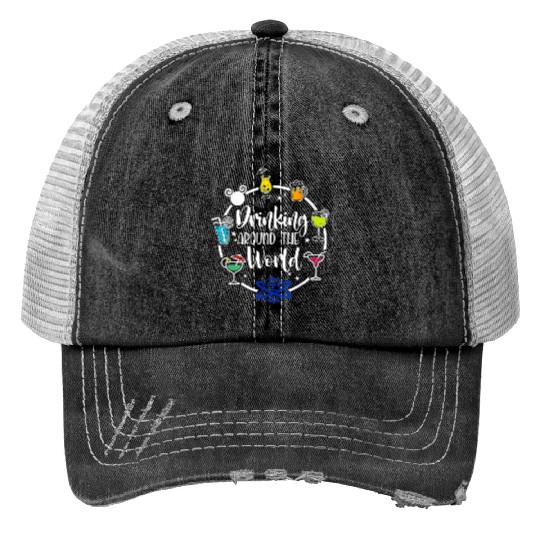 Drinking Around The World Print Trucker Hats