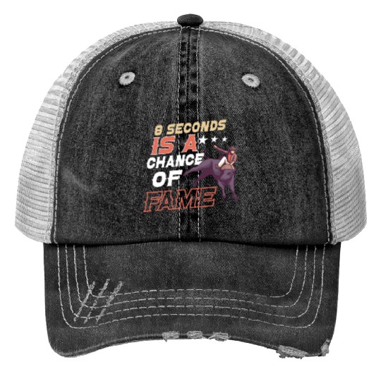 Rodeo Bull Riding Livestock Show Farmer Cattle Print Trucker Hats