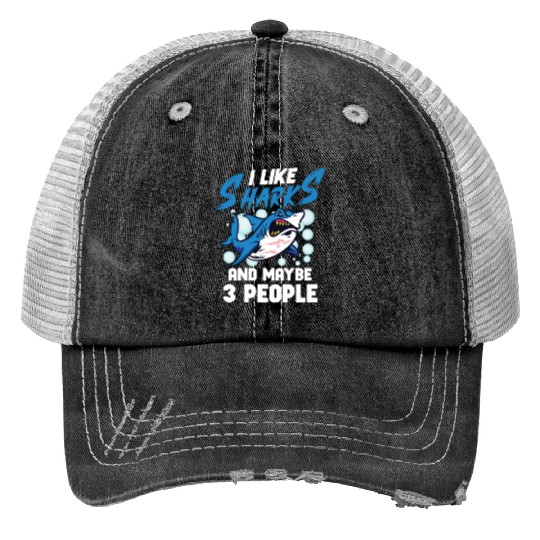 Shark Ocean Predator Sea Creature Print Trucker Hats