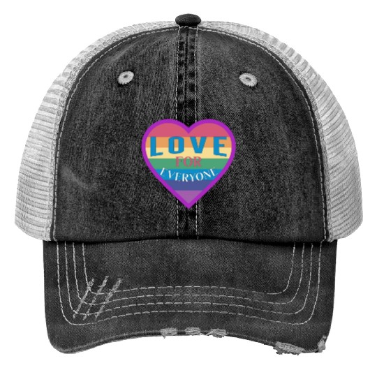 Heart rainbow unisex love for everyone Print Trucker Hats