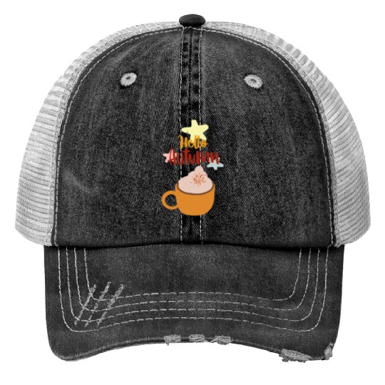 Hello autumn Print Trucker Hats