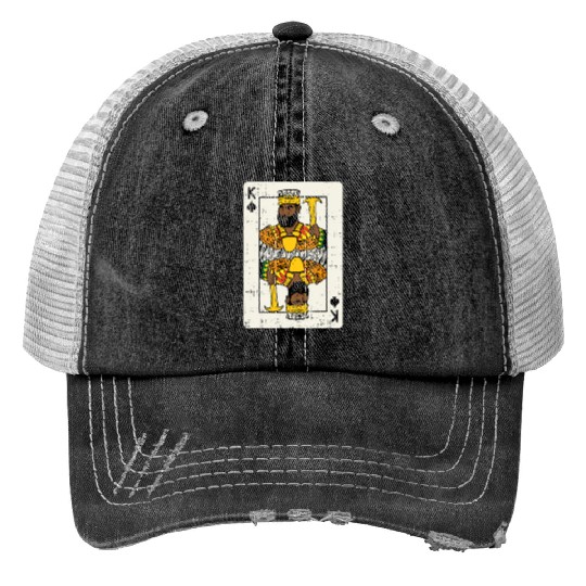 Mens African King Card Black Pride BLM Couple Matc Print Trucker Hats