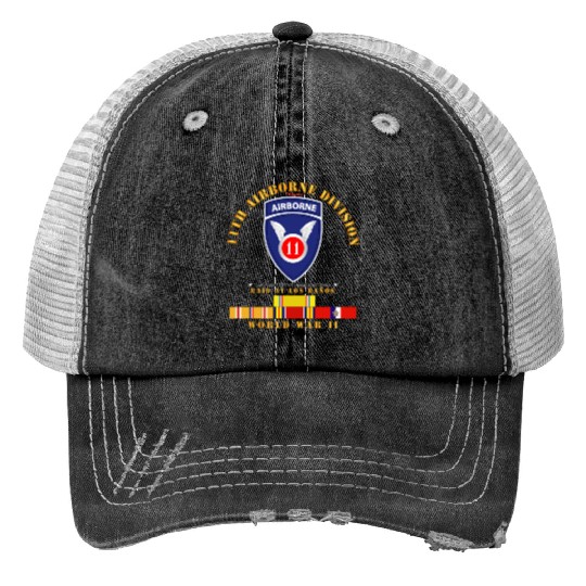 11th Airborne Division Raid at Los Baños WWII wPAC Print Trucker Hats