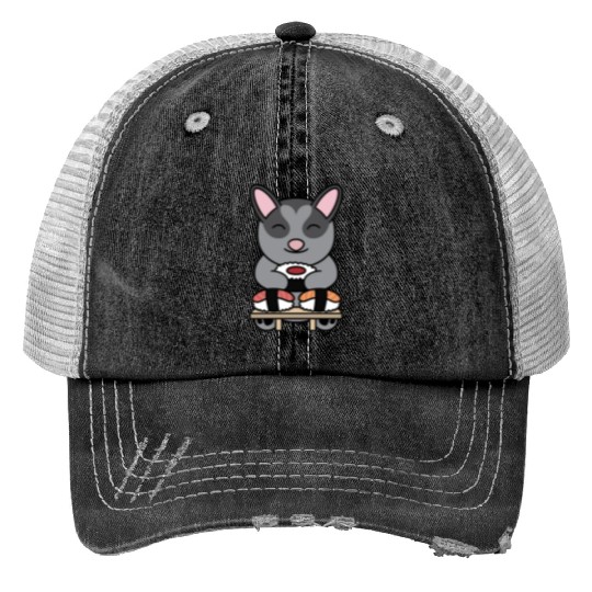 Sushi Lover Sugar Glider Print Trucker Hats