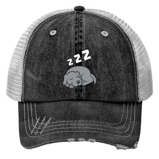 Weimaraner Dog Sleeping Pajama Sleeping Print Trucker Hats