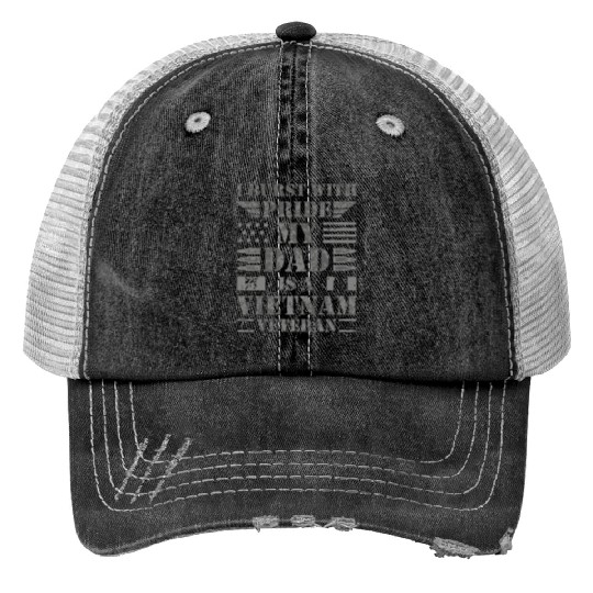 Proud Son Daughter of A Vietnam Veteran Print Trucker Hats