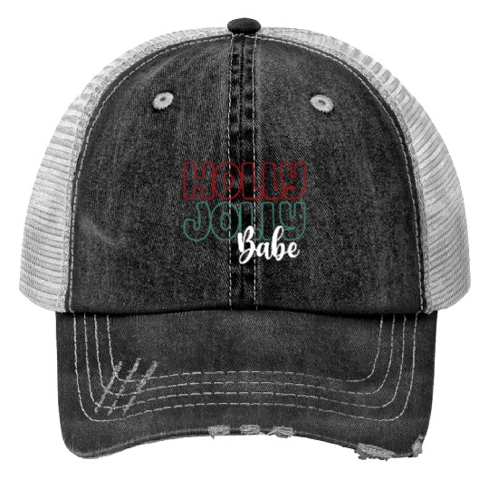 Holly jolly babe Print Trucker Hats