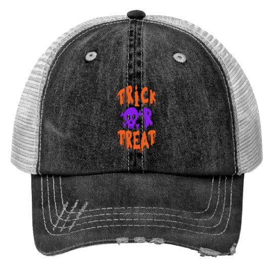 Trick Or Treat Classic Print Trucker Hats