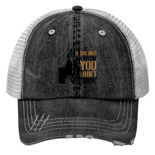 Barrel Racing Dirt Rodeo Equestrian Horse Barrel Print Trucker Hats