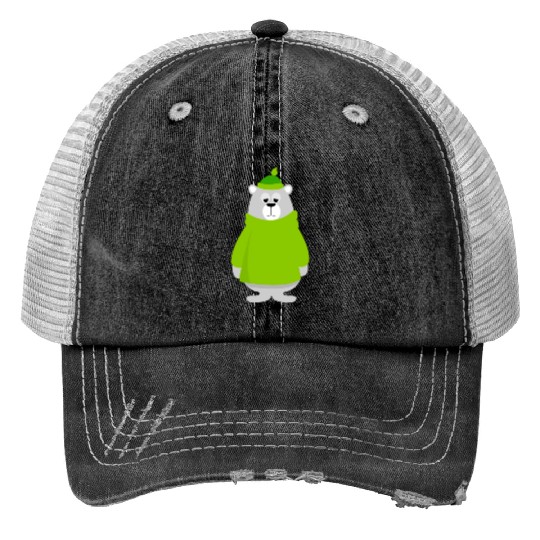 Green teddy bear lover Print Trucker Hats
