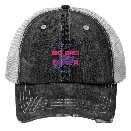 Big Bro And Biker The Man The Myth The Legend Print Trucker Hats