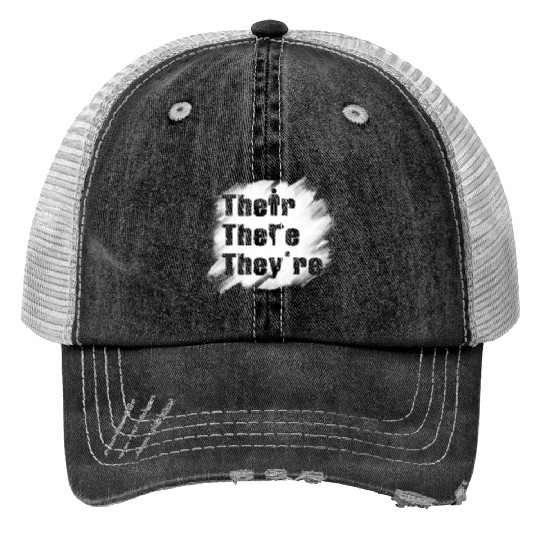 Their There They're English Teacher Grammar Print Trucker Hats