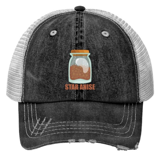 Star Anise Spice Flavor Food Cooking Print Trucker Hats