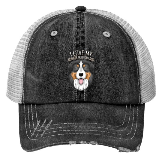 Dog Lover - I Love My Bernese Mountain Dog Print Trucker Hats