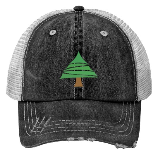 Christmas tree Print Trucker Hats