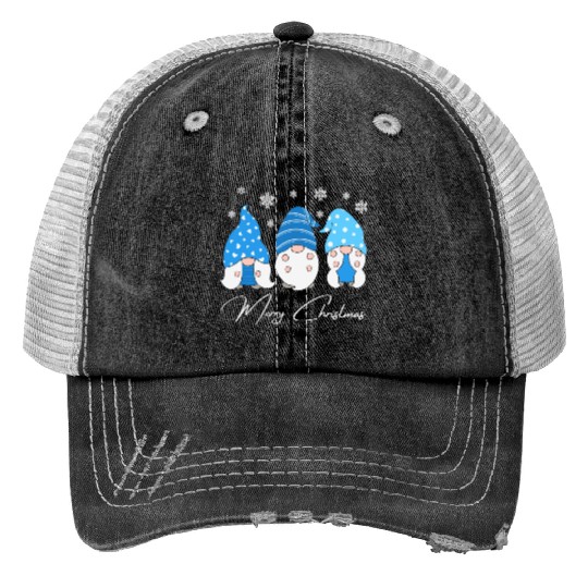 Gnomes family Print Trucker Hats Christmas Print Trucker Hats 2022 winter