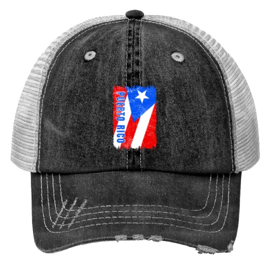 Puerto Rico flag Print Trucker Hats