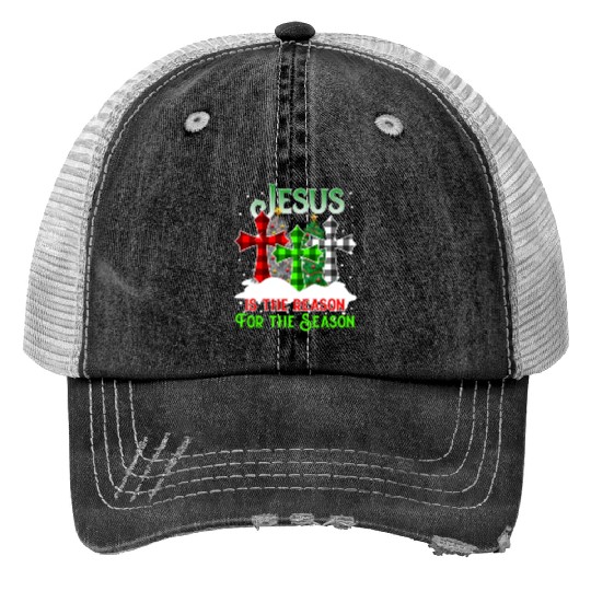 Jesus Is the Reason for the Season Holiday Christm Print Trucker Hats