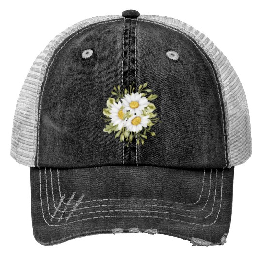 Marguerites Daisy Summer Daisies Flower Garden Print Trucker Hats