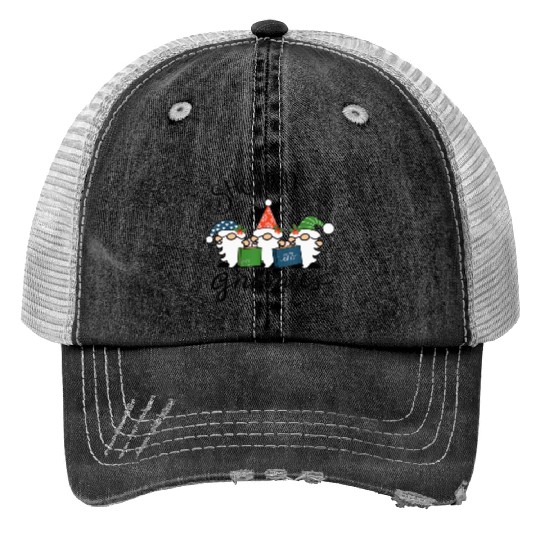 Shopping With My Gnomies Christmas Gnomes Lover Print Trucker Hats