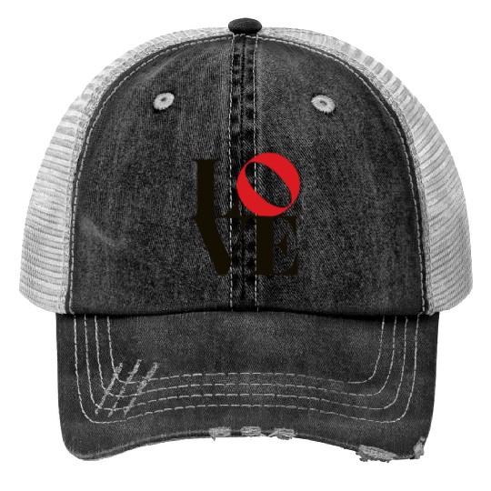 LOVE, LOVE, LOVE. Print Trucker Hats