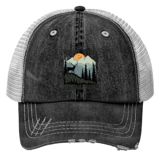 Grand Teton National Park Mountains Wilderness Print Trucker Hats