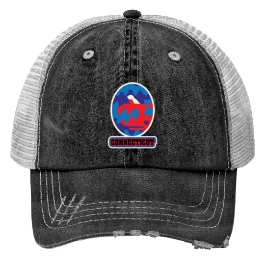US States CONNECTICUT Print Trucker Hats