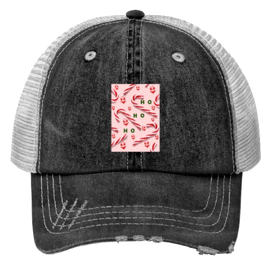 Funny Christmas Candy Canes Print Trucker Hats