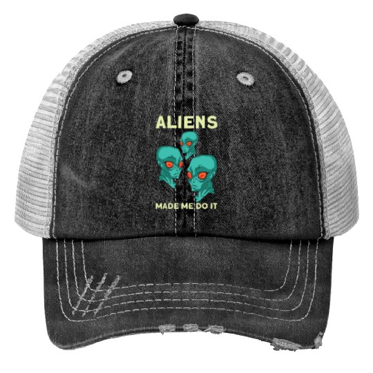 Alien Extraterrestrial Area 51 UFO Space Geek Gift Print Trucker Hats