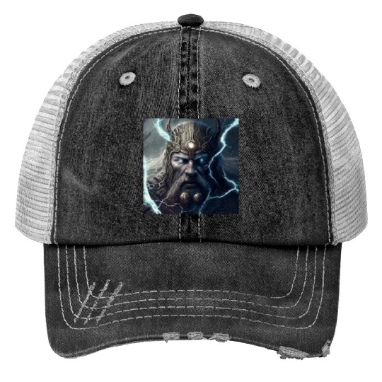 Portrait of Thor Print Trucker Hats