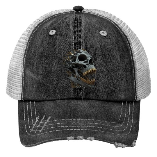 Skull Bling Print Trucker Hats