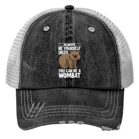 Native Australian Animal Lovers Cute Wombat Print Trucker Hats