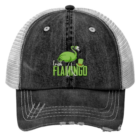 Irish Flamingo - flamingo Print Trucker Hats