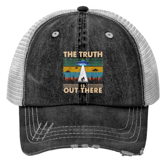 The Truth Is Out There Storm Raid Area 51 Alien Print Trucker Hats