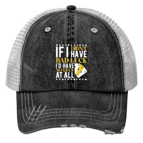 Poker Casino Poker Player Gambling Roulette Print Trucker Hats