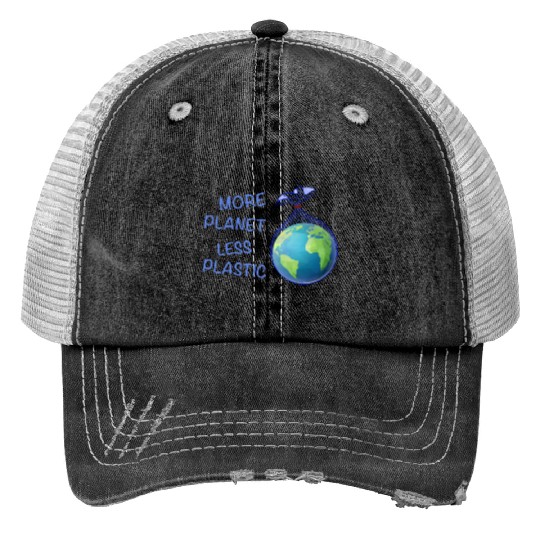 More Planet Less Plastic Eco Friendly Print Trucker Hats