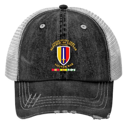 Army US Army Vietnam USARV Vietnam War w SVC Print Trucker Hats