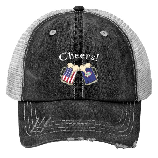 Guamanian American Grown Country Cheers Beer Drink Print Trucker Hats