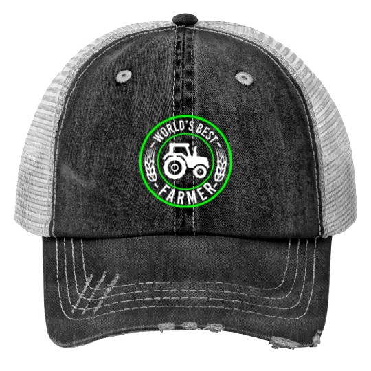 Farmer Print Trucker Hats World's Best Farmer Farming Gift Print Trucker Hats