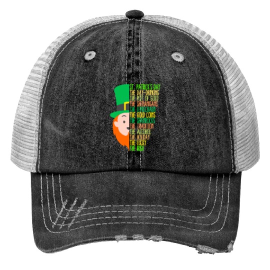 St Patrick's Day Drinking Shenanigans Irish Print Trucker Hats
