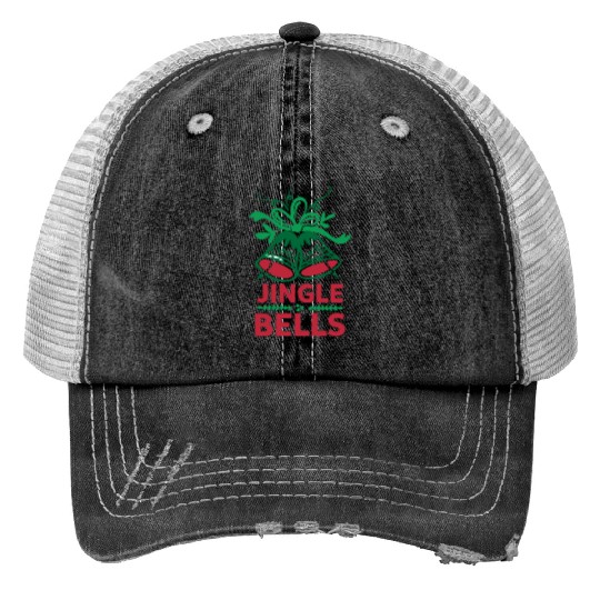 Jingle Bells Print Trucker Hats