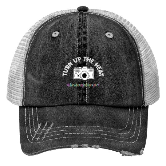 Turn Up The Heat #Newbornphotographer - Newborn Print Trucker Hats