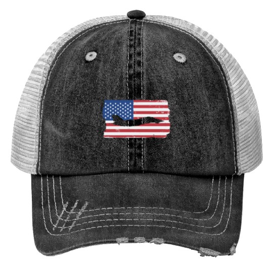 F-14 Tomcat Fighter Jet American Flag F14 Tomcat Print Trucker Hats