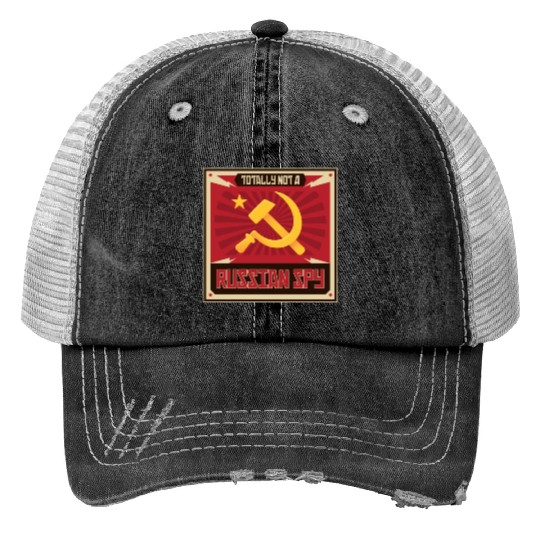 Funny Russian Spy USSR Soviet Union Russia Hammer Print Trucker Hats