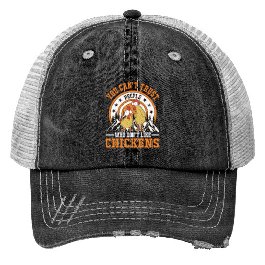 Chickens Chicken Farm Farmer Print Trucker Hats